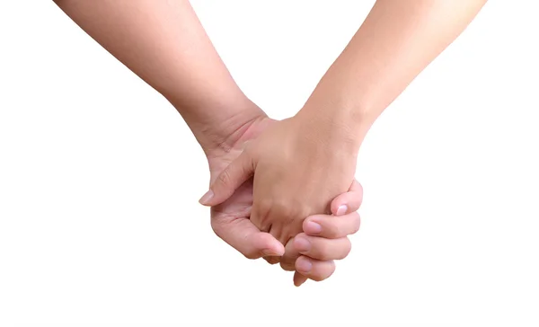Man holding woman hand isolated — Stock Photo, Image