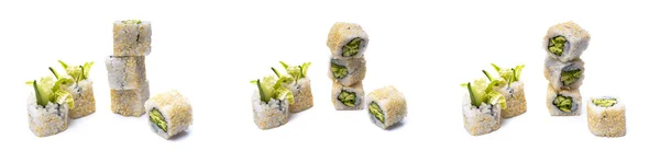 Zöldség tekercs és sushi — Stock Fotó