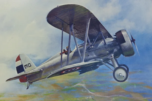 Altes Gemälde der thailändischen Luftwaffe auf Leinwand — Stockfoto