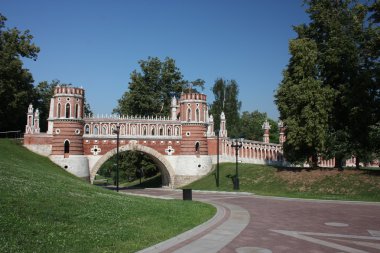 Moscow. Museum - reserve “Tsaritsyno”. Figured bridge. clipart