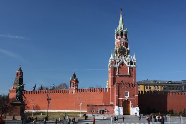 Russia, Moscow. Spassky Tower of Moscow Kremlin. clipart