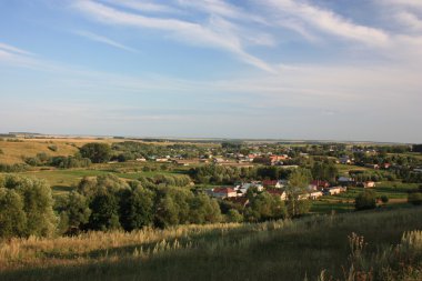 Russia, Chuvash Republic. View of a small village. clipart