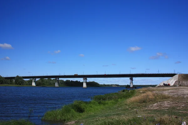 Russia. The bridge over the river. Stock Picture