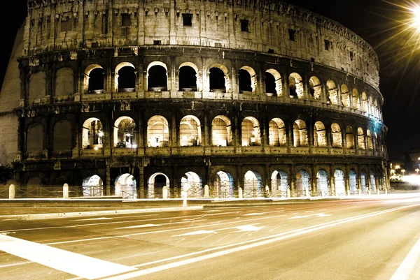 stock image Roman Coliseum by night