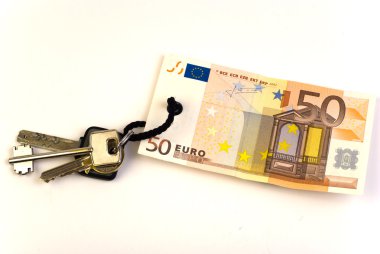 tuşları ile 50 euro banknot etiketi