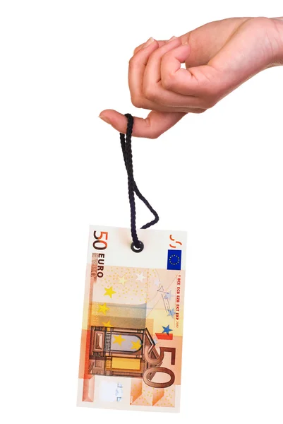 Colgando 50 Euro tag — Foto de Stock