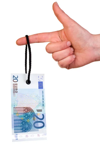 Pendurado 20 Euro tag — Fotografia de Stock