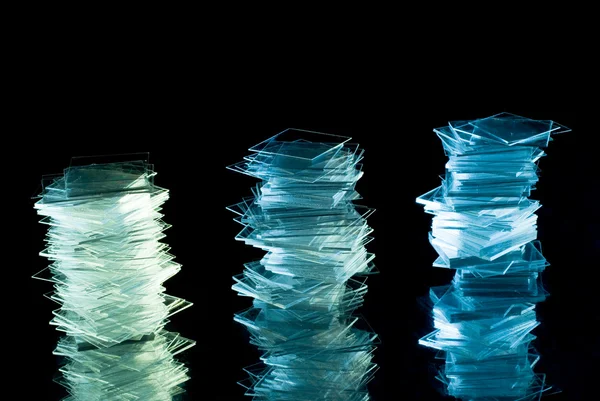 Glass stacks with reflection — Stock Photo, Image