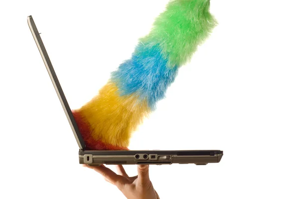 Mantenha limpo o seu laptop — Fotografia de Stock