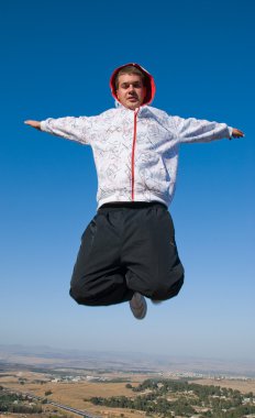 A man in freefall clipart