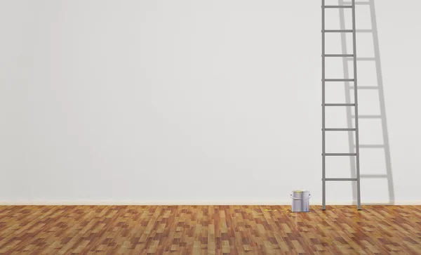 Ladder and paint can — Stock Photo, Image