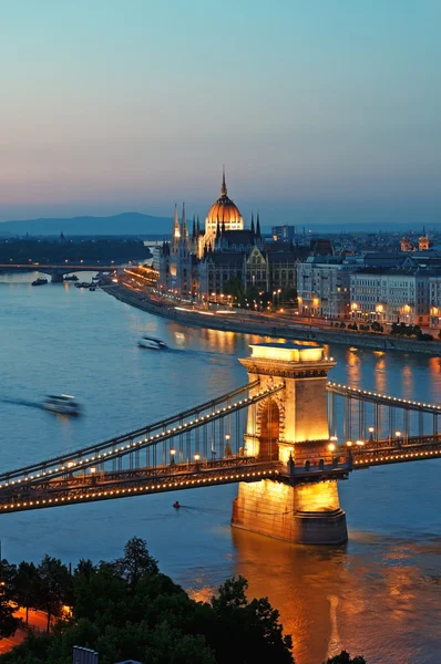 Budapest Skyline la nuit — Photo