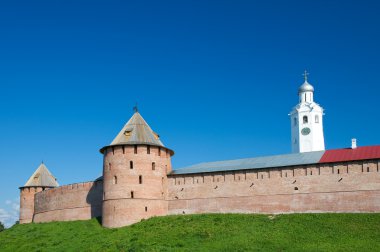 Metropolitan Tower and the Space Tower. Veliky Novgorod. Chasozv clipart