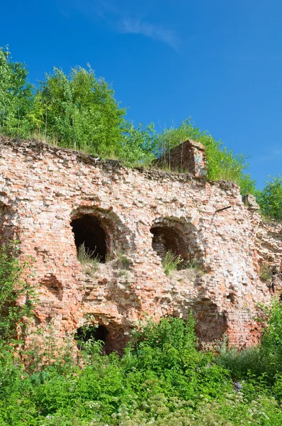 Ruiny zamku ściana. Oreszek twierdzy Szlisselburgu. Rosja — Zdjęcie stockowe