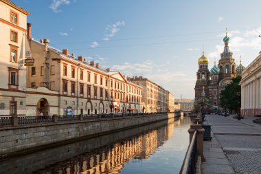 Church of the Resurrection, Canal Griboyedov. Early morning. St. clipart