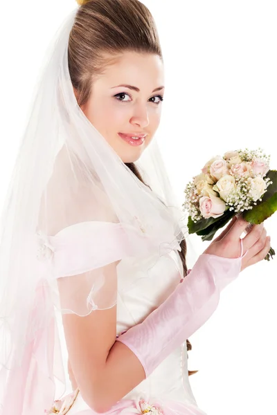 Hermosa mujer vestida de novia — Foto de Stock