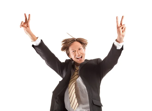 Successful business man jump — Stock Photo, Image