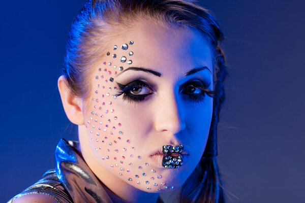 Woman with crystal glamour