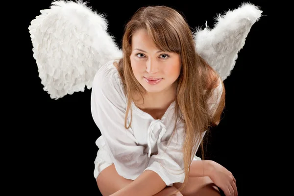 Beautiful blonde angel woman — Stock Photo, Image