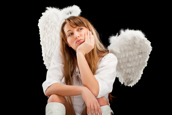 Gyönyörű szőke angyal nő — Stock Fotó