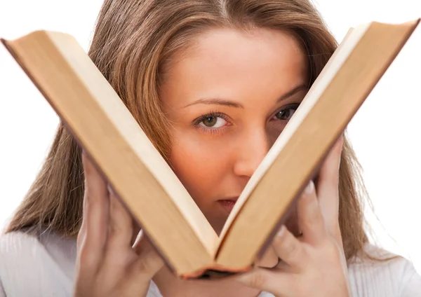 Student kvinna med bok — Stockfoto