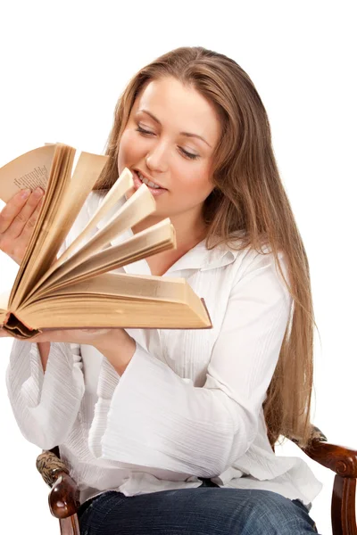 Estudiante mujer con libro —  Fotos de Stock
