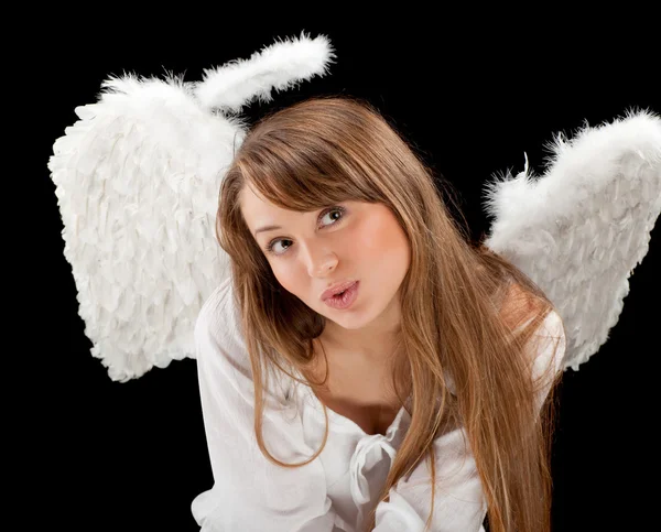 Mulher anjo loira bonita — Fotografia de Stock