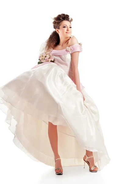 花嫁として服を着た美しい女性 — ストック写真