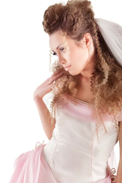 Mooie vrouw gekleed als een bruid — Stockfoto