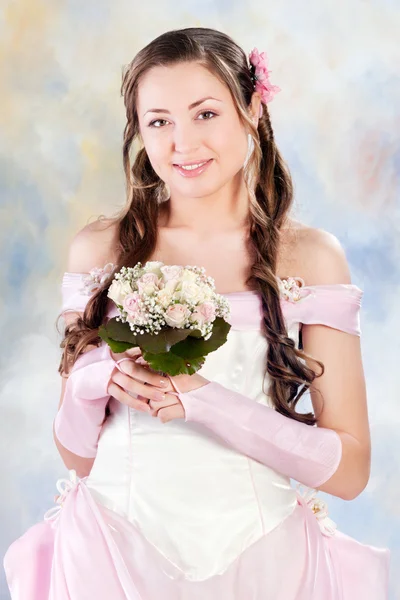 Gyönyörű nő öltözve, mint egy menyasszony — Stock Fotó