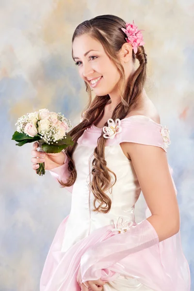 Beautiful woman dressed as a bride — Stock Photo, Image