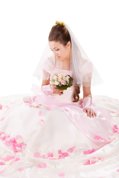 花嫁として服を着た美しい女性 — ストック写真
