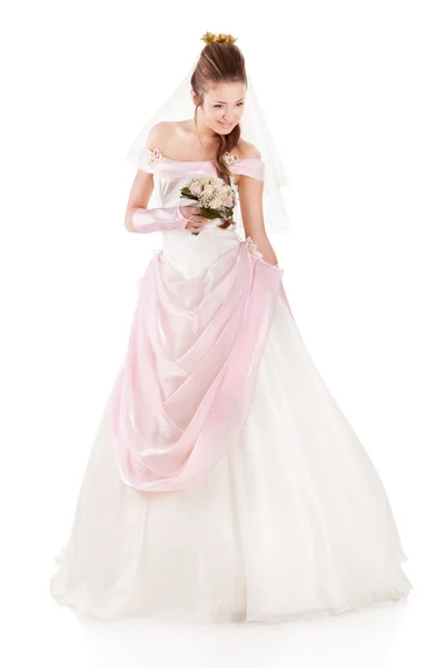 Bella donna vestita da sposa — Foto Stock