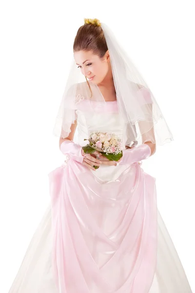 Beautiful woman dressed as a bride — Stock Photo, Image