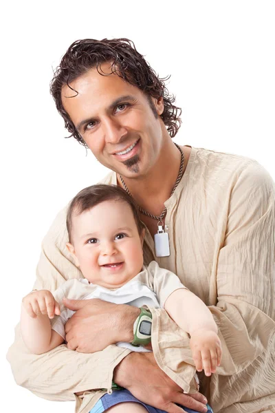Father and little son studio portrait — Stock Photo, Image