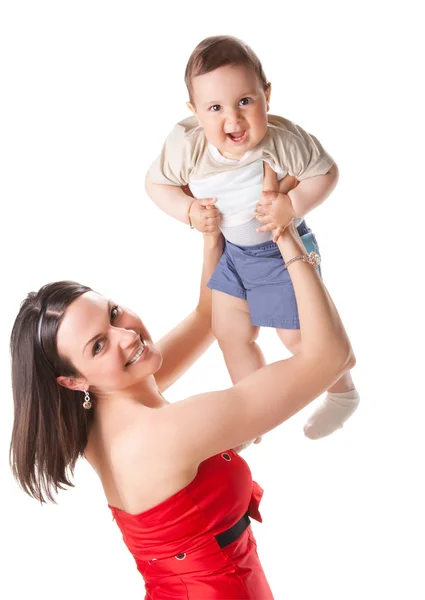Foto van gelukkig moeder met baby — Stockfoto