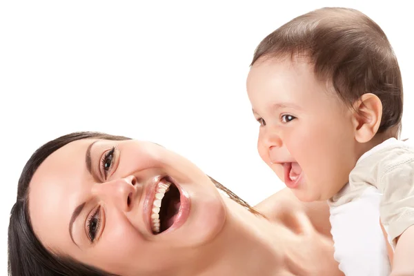 Imagem de mãe feliz com bebê — Fotografia de Stock