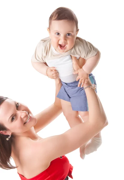 Imagem de mãe feliz com bebê — Fotografia de Stock