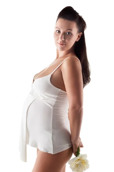 Piękna kobieta w ciąży dla dorosłych — Zdjęcie stockowe