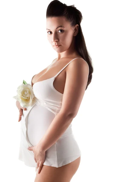 Красива доросла вагітна жінка — стокове фото