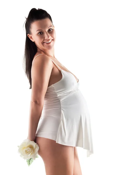 Piękna kobieta w ciąży dla dorosłych — Zdjęcie stockowe