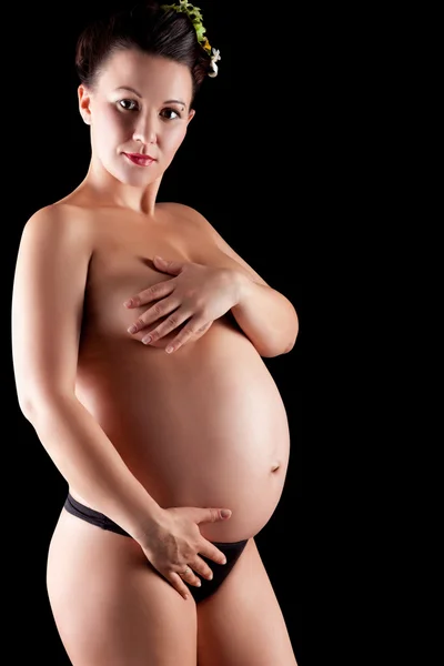 Mulher grávida adulta bonita — Fotografia de Stock