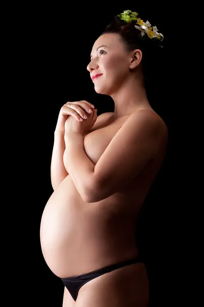 Schöne erwachsene schwangere Frau — Stockfoto