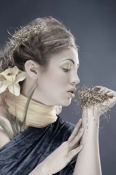 美しい女性の vinage 肖像 — ストック写真