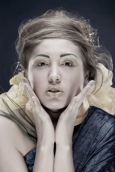 Vinage πορτρέτο του όμορφη γυναίκα — Φωτογραφία Αρχείου