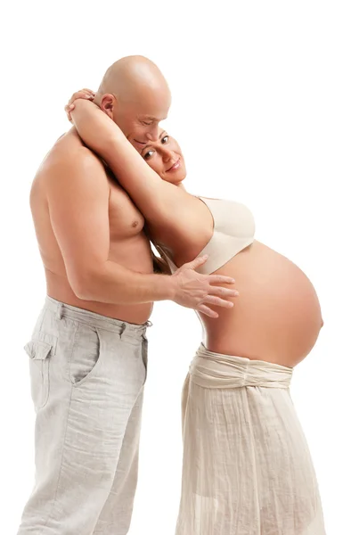Madura embarazada con su marido — Foto de Stock