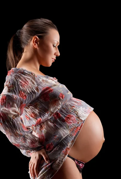 Krásná pro dospělé těhotná žena — Stock fotografie