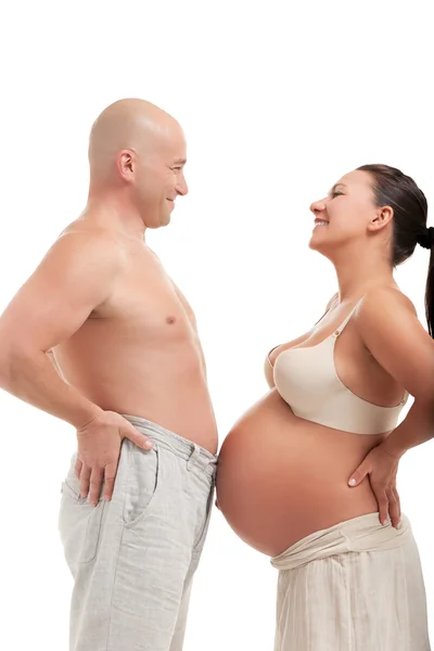 Mulher grávida madura com seu marido — Fotografia de Stock