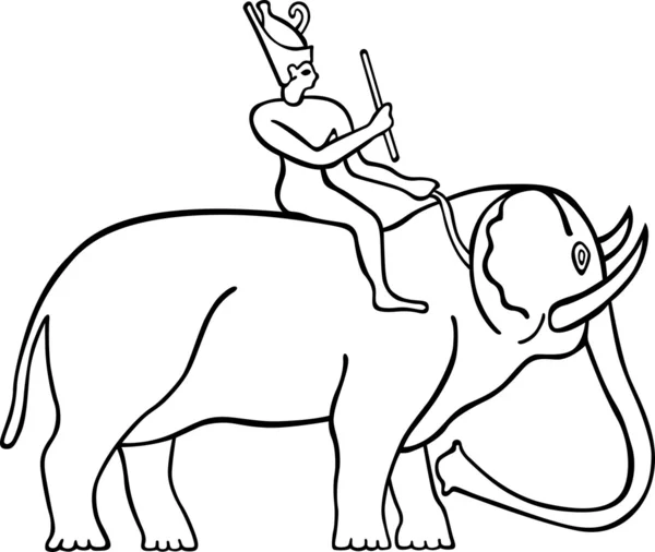 Ägypter und Elefant — Stockvektor