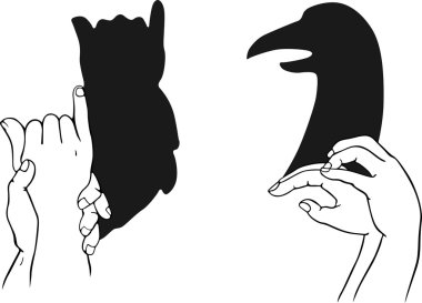 Figures for a shadow play clipart